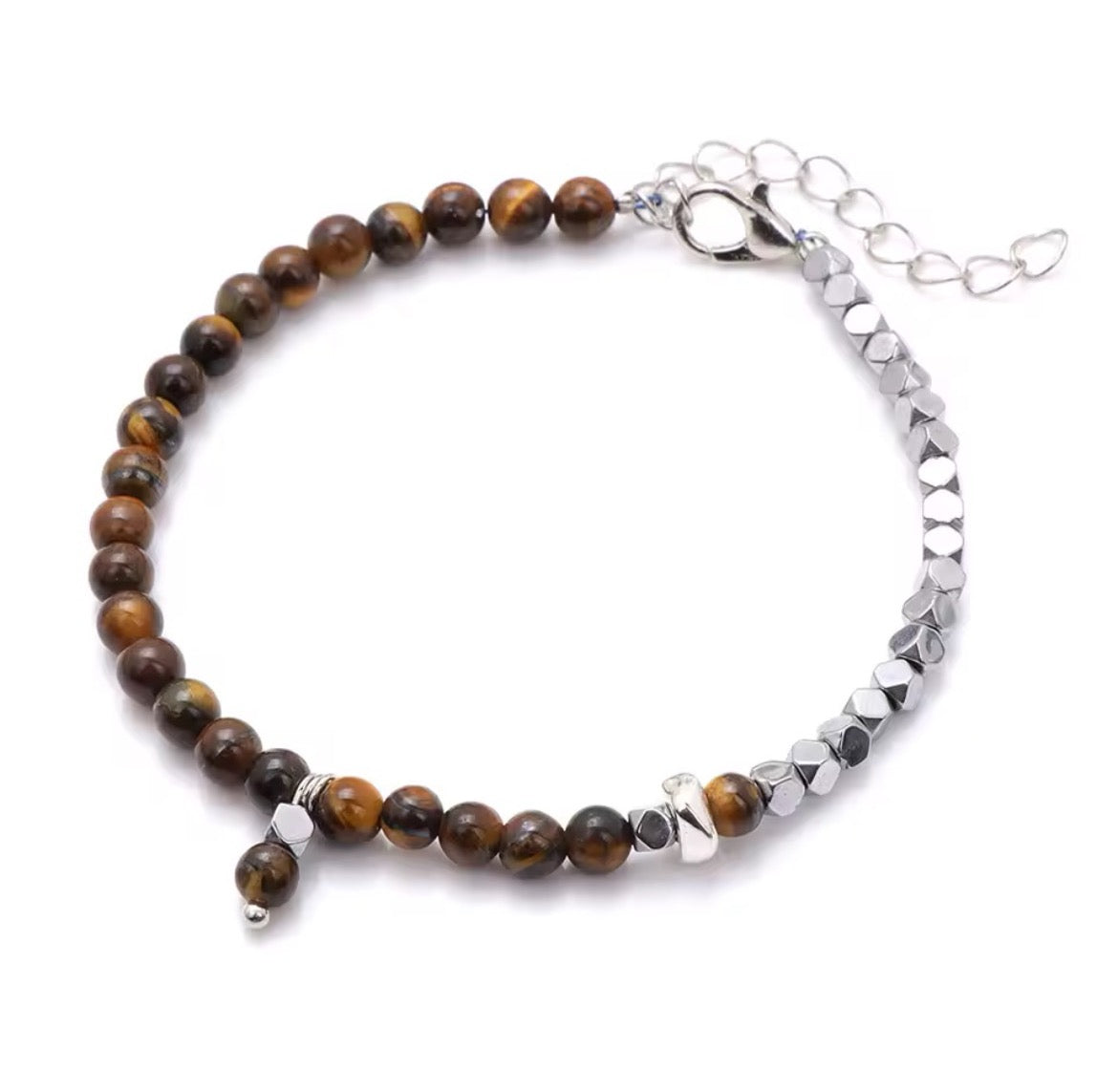 925 Sterling silver natural stone Beads Bracelet