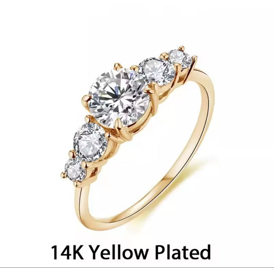 Round Cut 10k gold ring