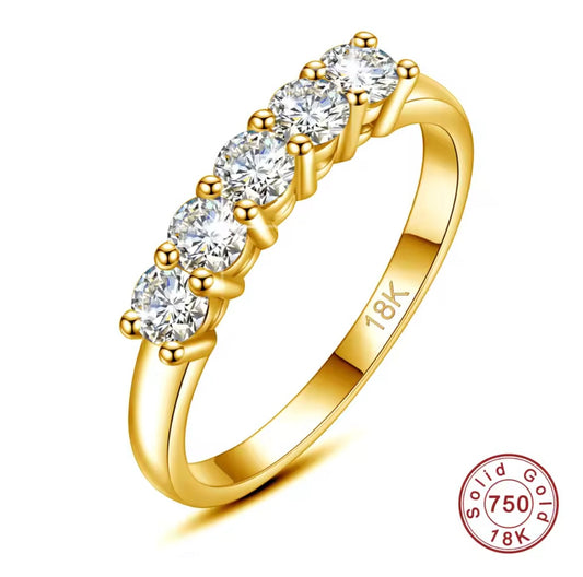 18K Gold Moissanite Ring