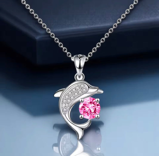 Dolphin crystal necklace