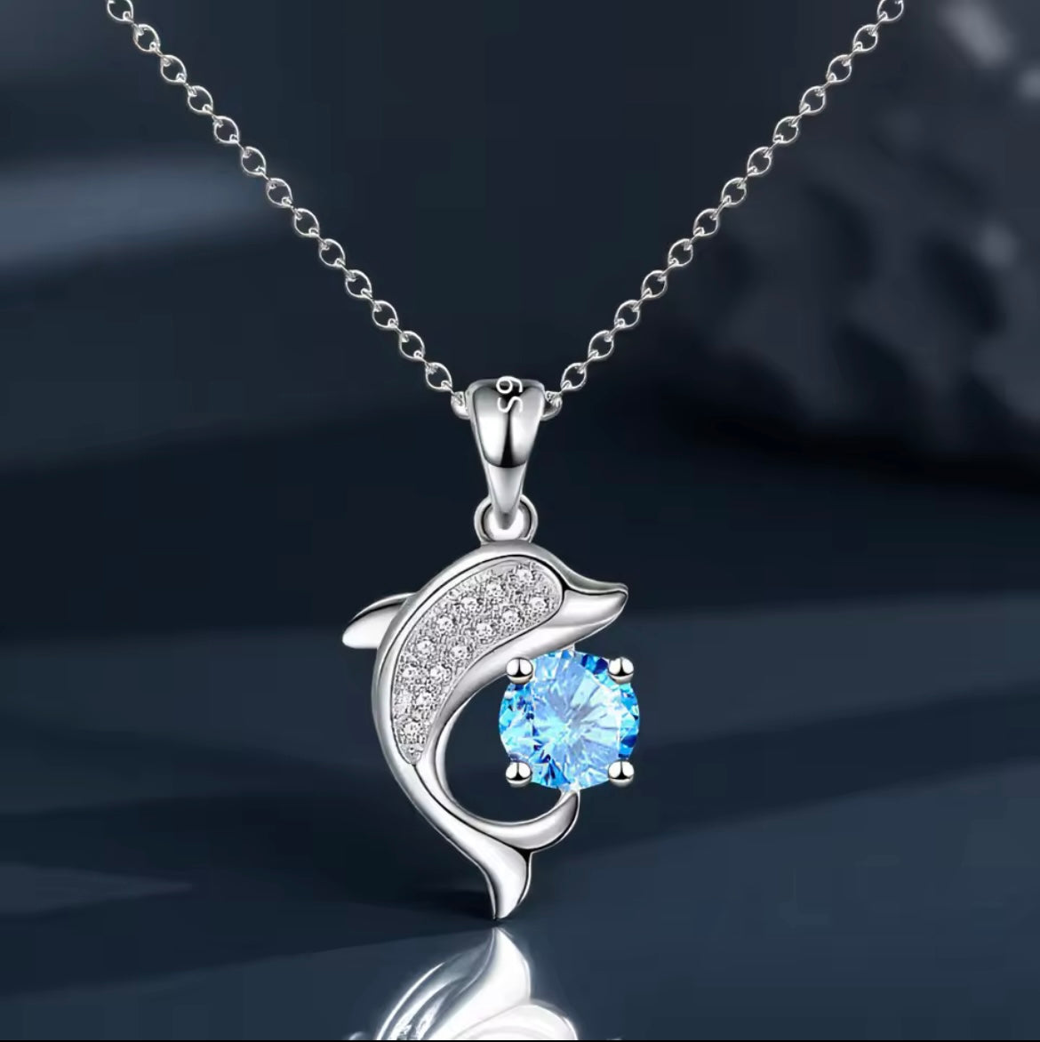 Dolphin crystal necklace