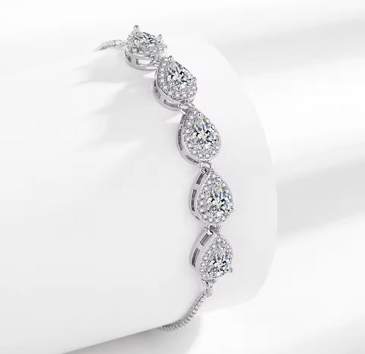 925 Sterling silver water drop bracelet