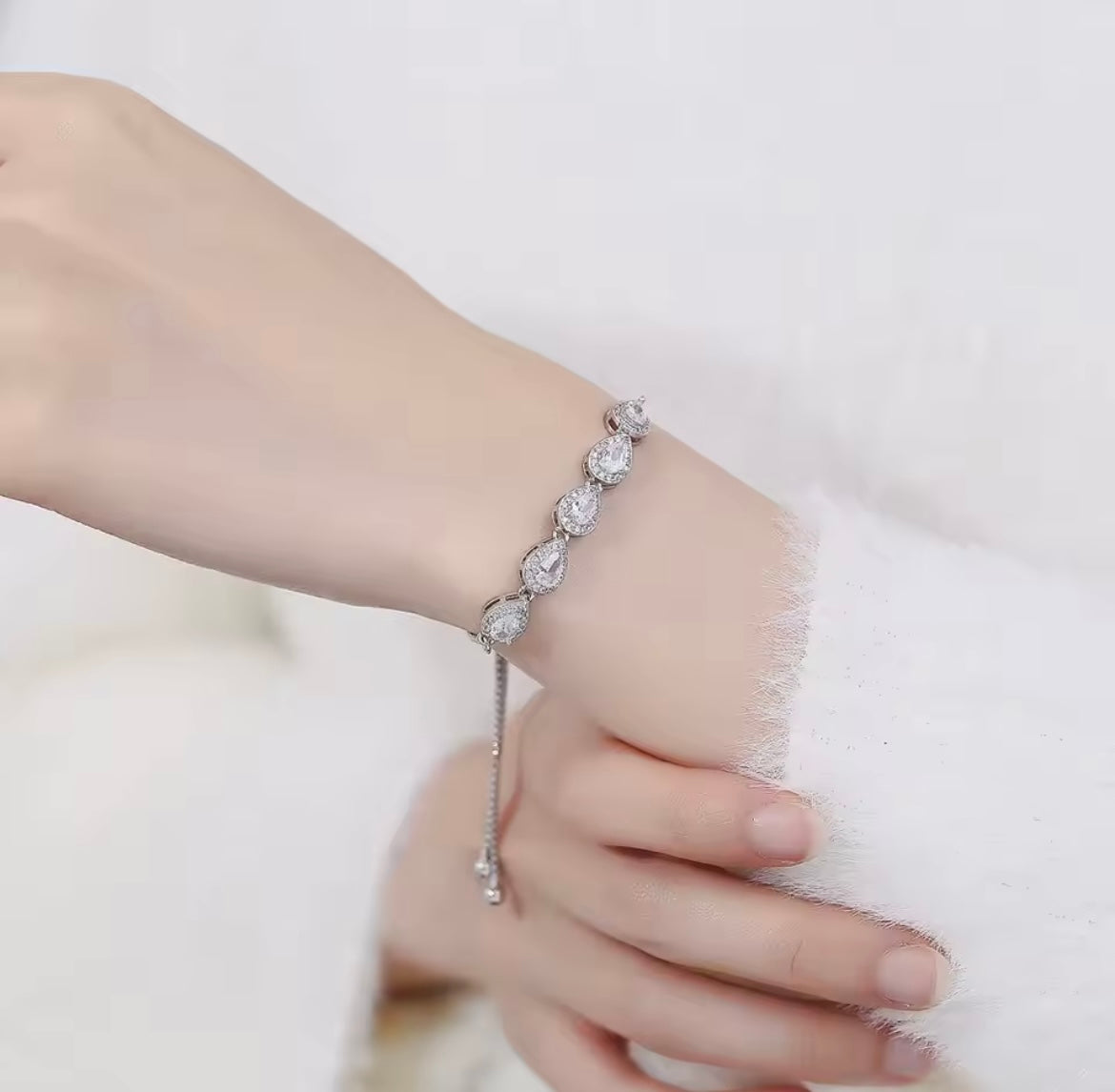 925 Sterling silver water drop bracelet