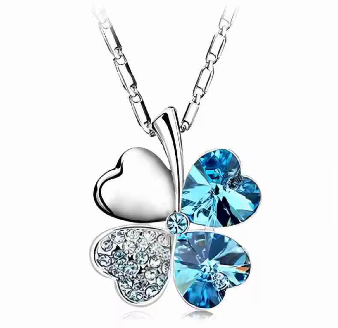 925 Sterling silver crystal Clover necklaces