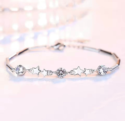 925 Sterling Silver luxury Star Crystal Bracelets