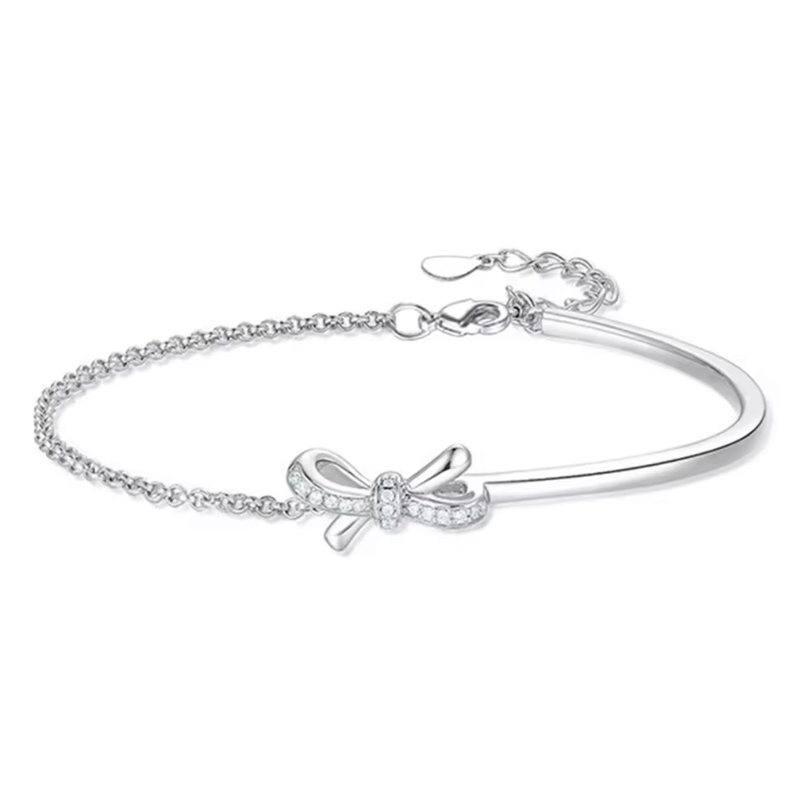 925 Sterling silver bow bracelet