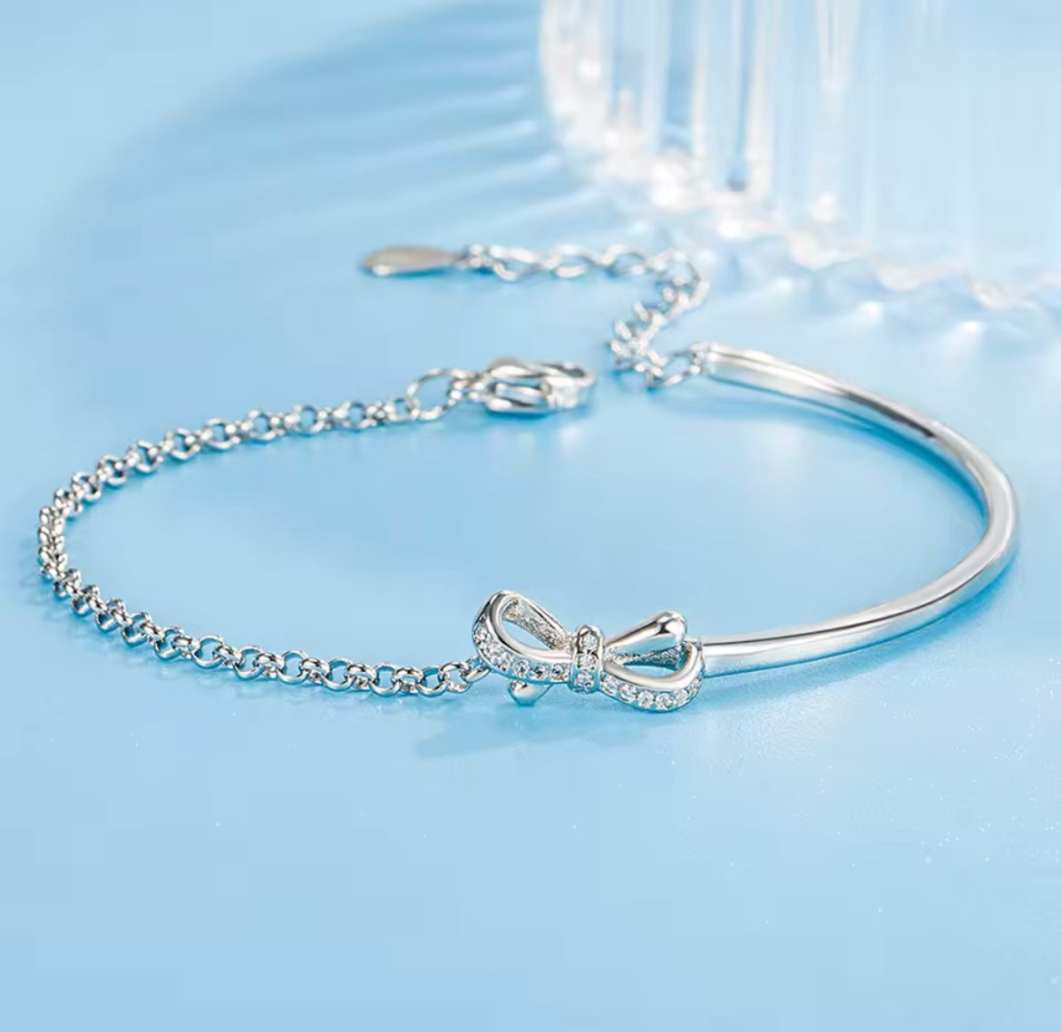 925 Sterling silver bow bracelet
