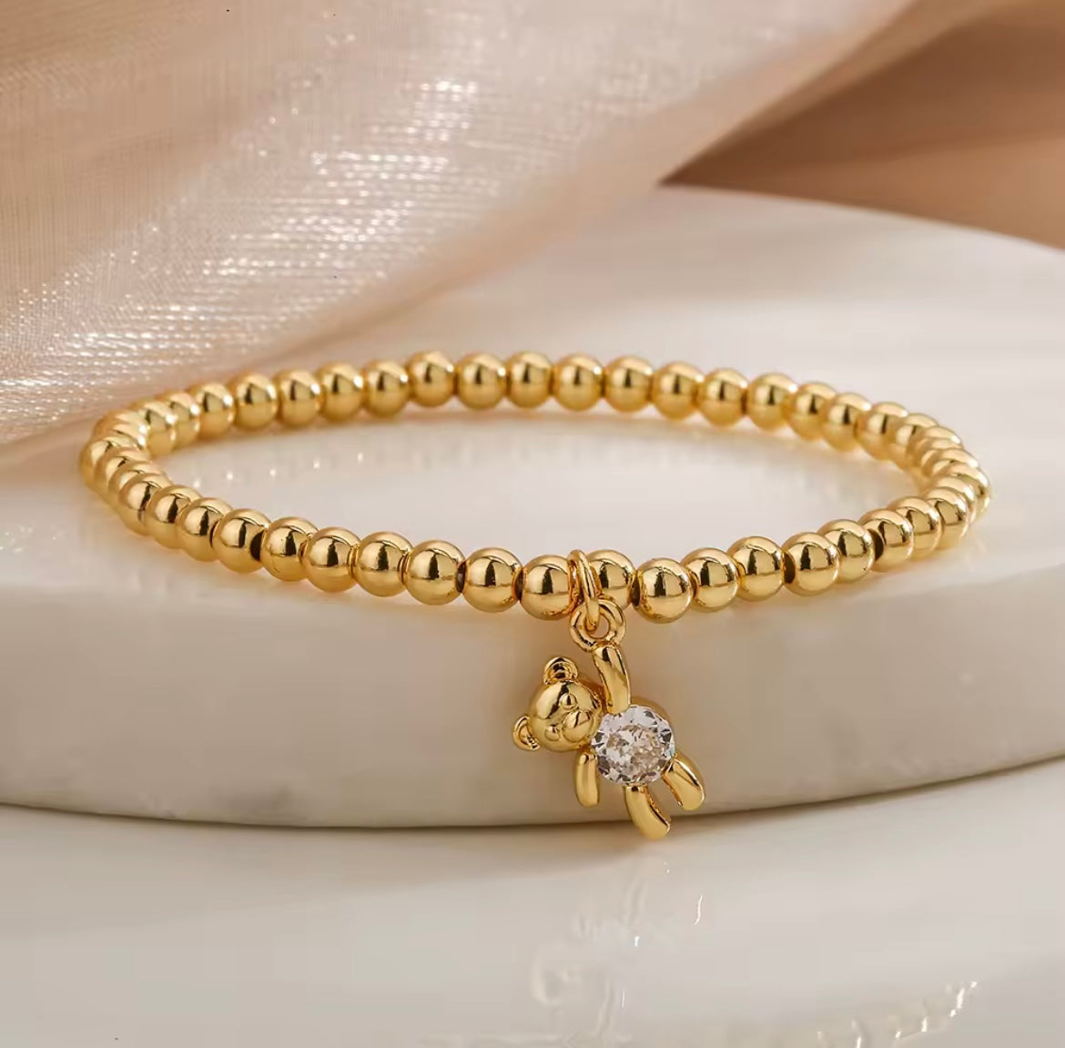 Gold Colour Beads teddy bracelet