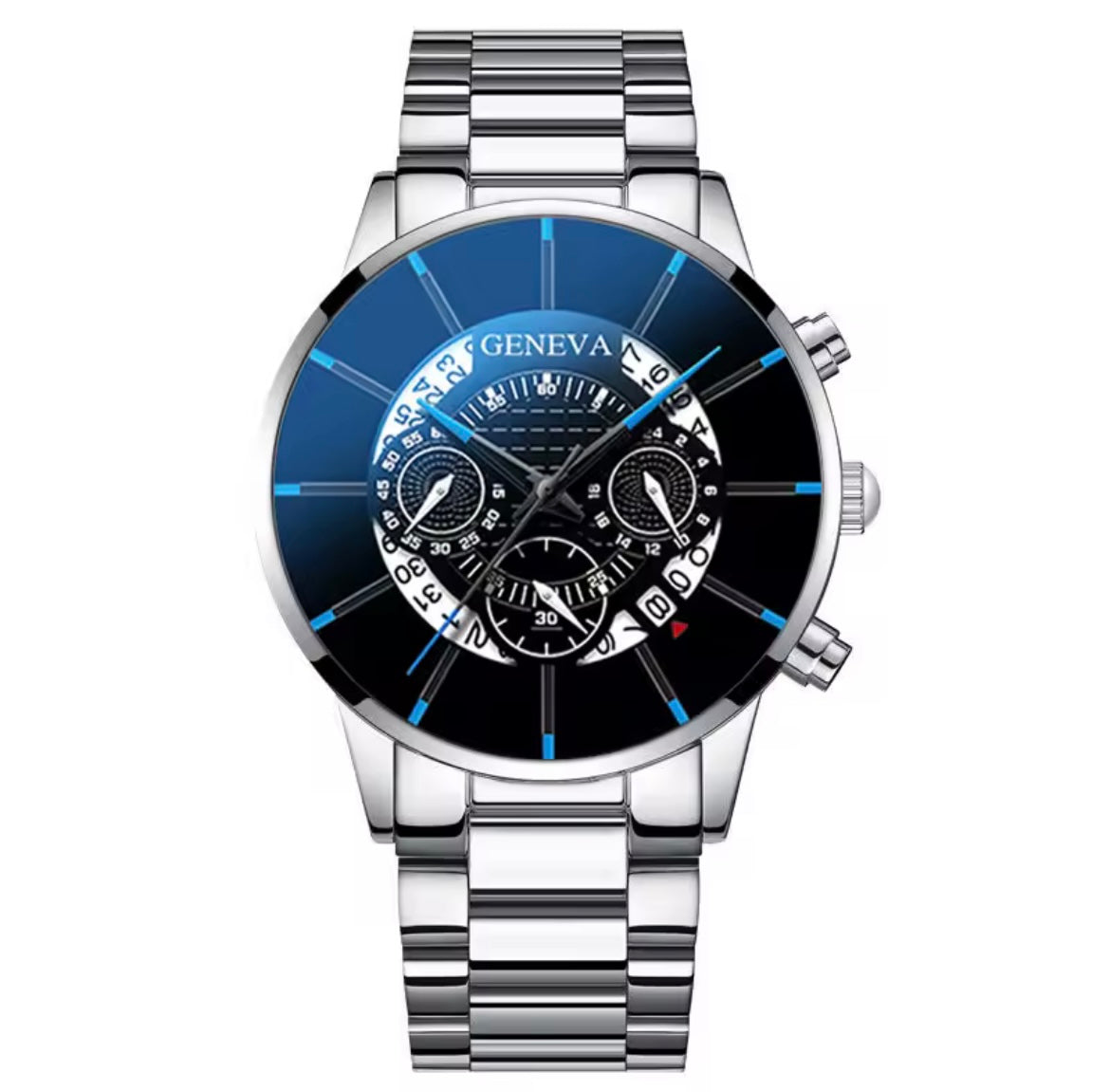 2pcs Luxury Men Business Watch Stainless Steel  Watches for Men