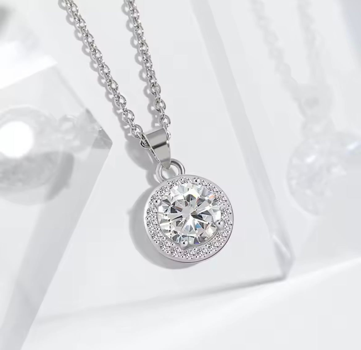 925 Sterling silver round necklace