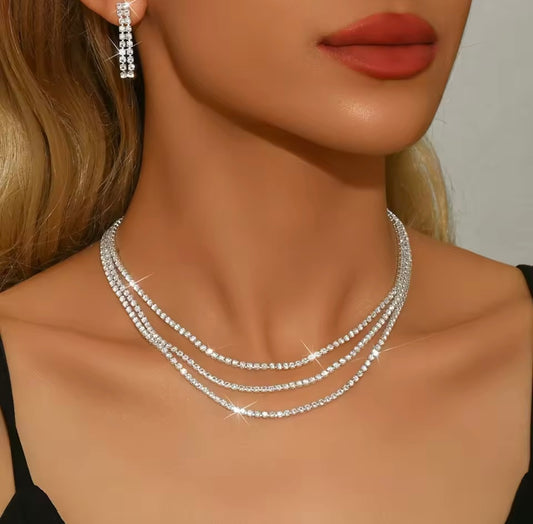 crystal-studded jewellery set