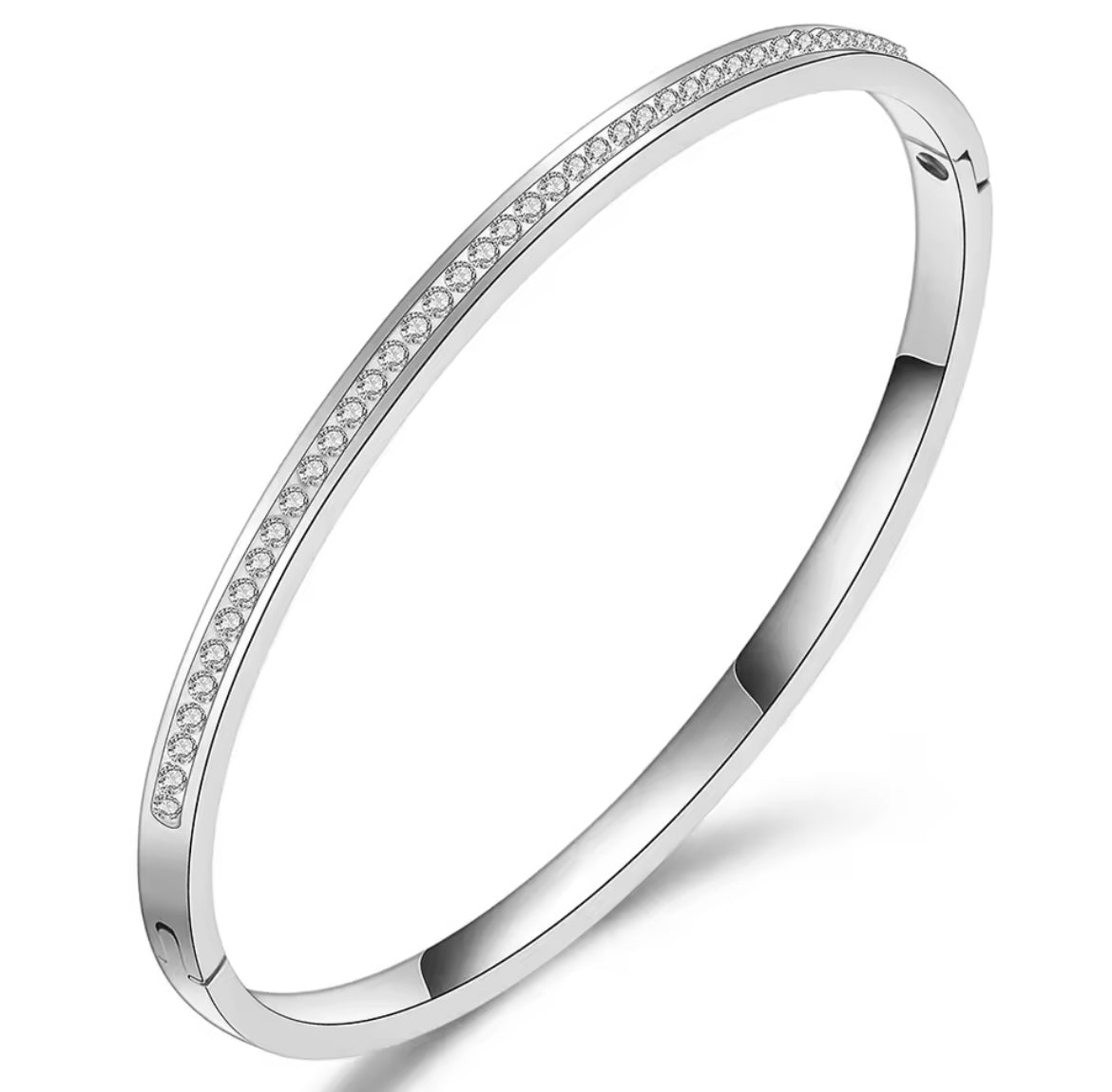 Stainless steel Crystal Opening Bangle