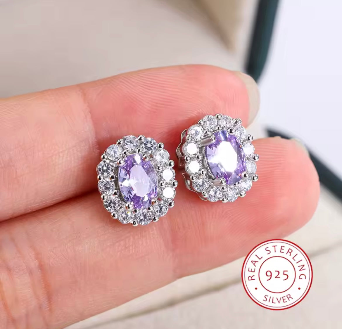 925 Sterling silver Lilac earrings