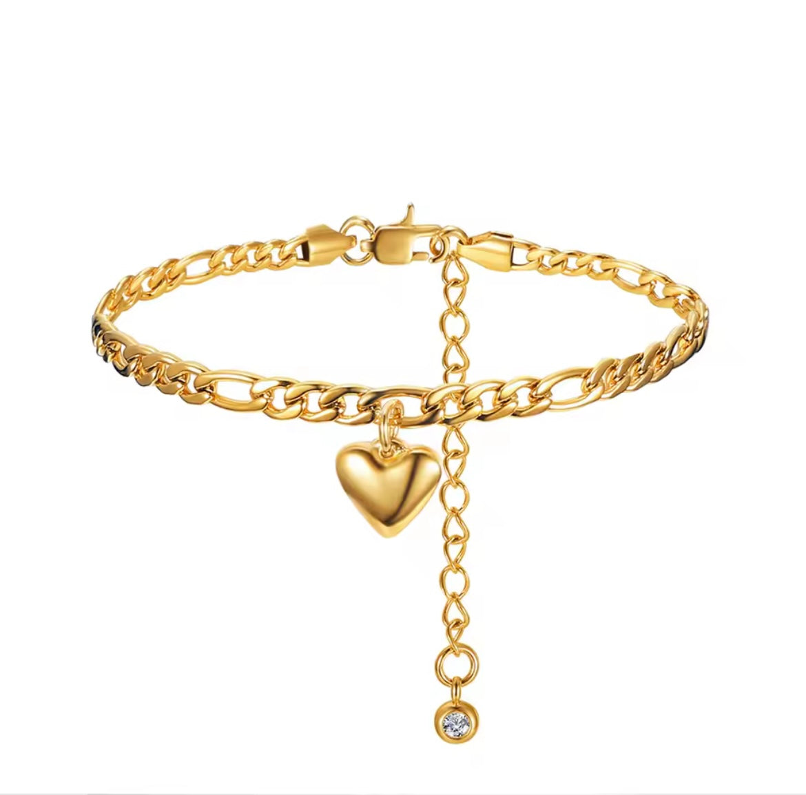 Stainless Steel Heart Anklet