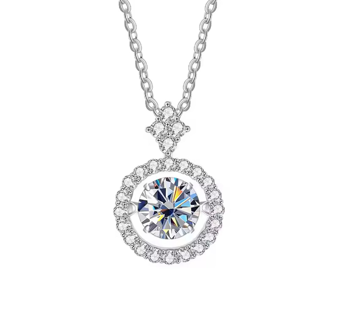 925 Sterling silver 1 CT Moissanite Pendant