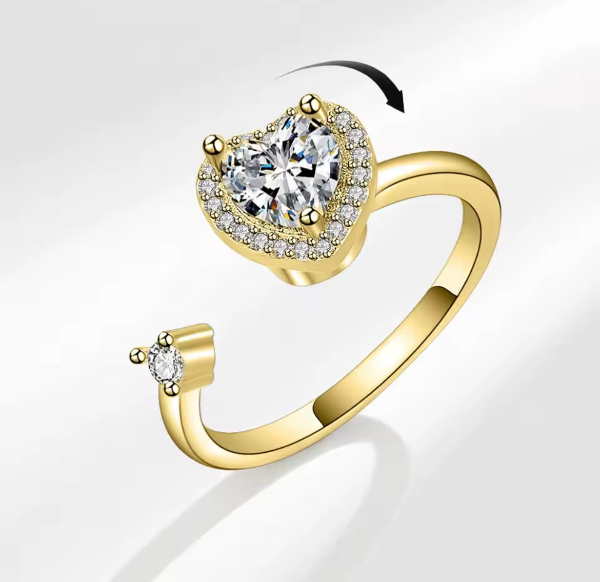 925 Sterling Silver Rotatable Relieve Stress Ring