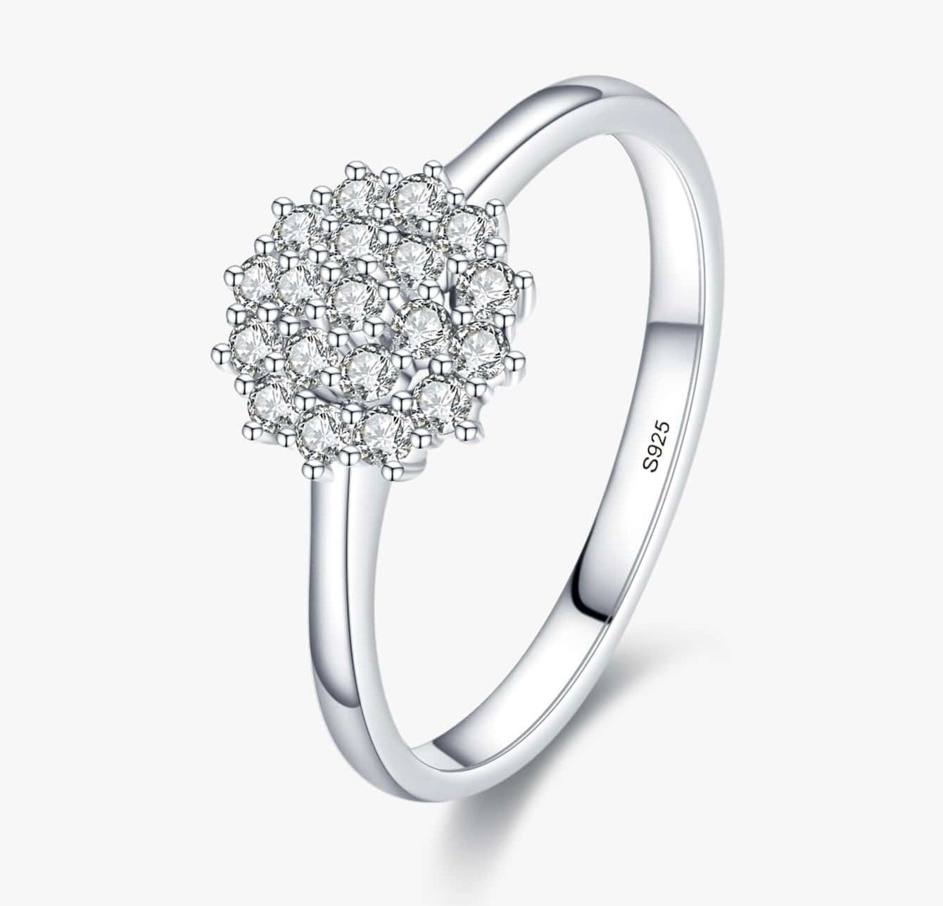 925 Sterling Silver cluster ring