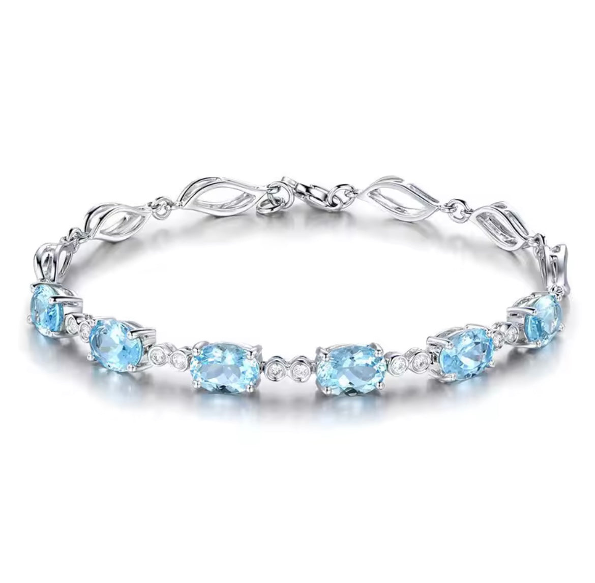 925 Sterling silver Aquamarine bracelet