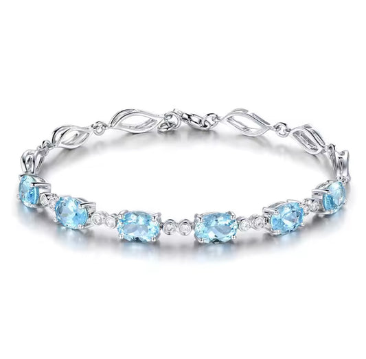 925 Sterling silver Aquamarine bracelet