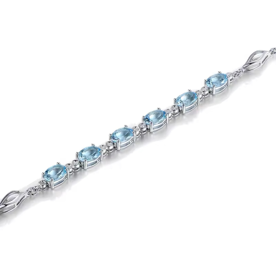 925 Sterling silver Aquamarine bracelet