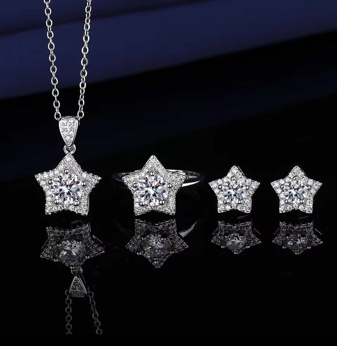 925 Sterling Silver Star Jewellery Set