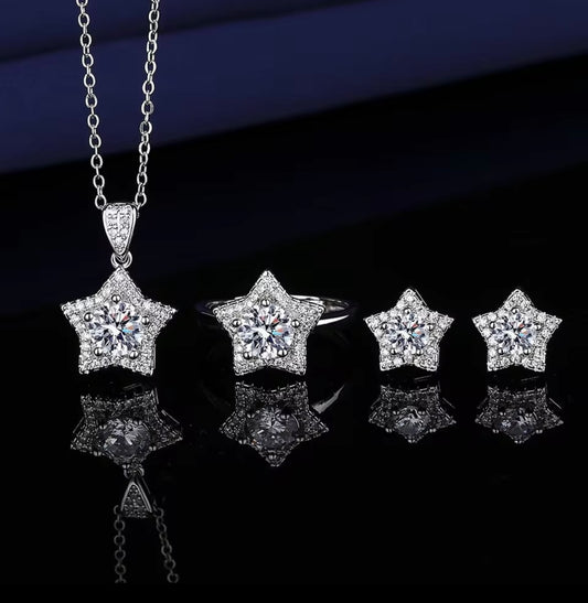 925 Sterling Silver Star Jewellery Set