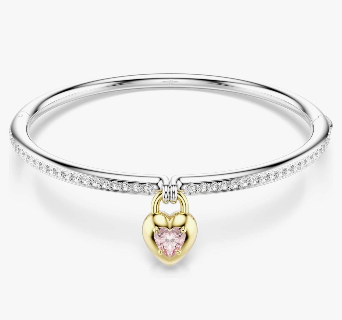 Pink Heart Mixed Metal Bangle