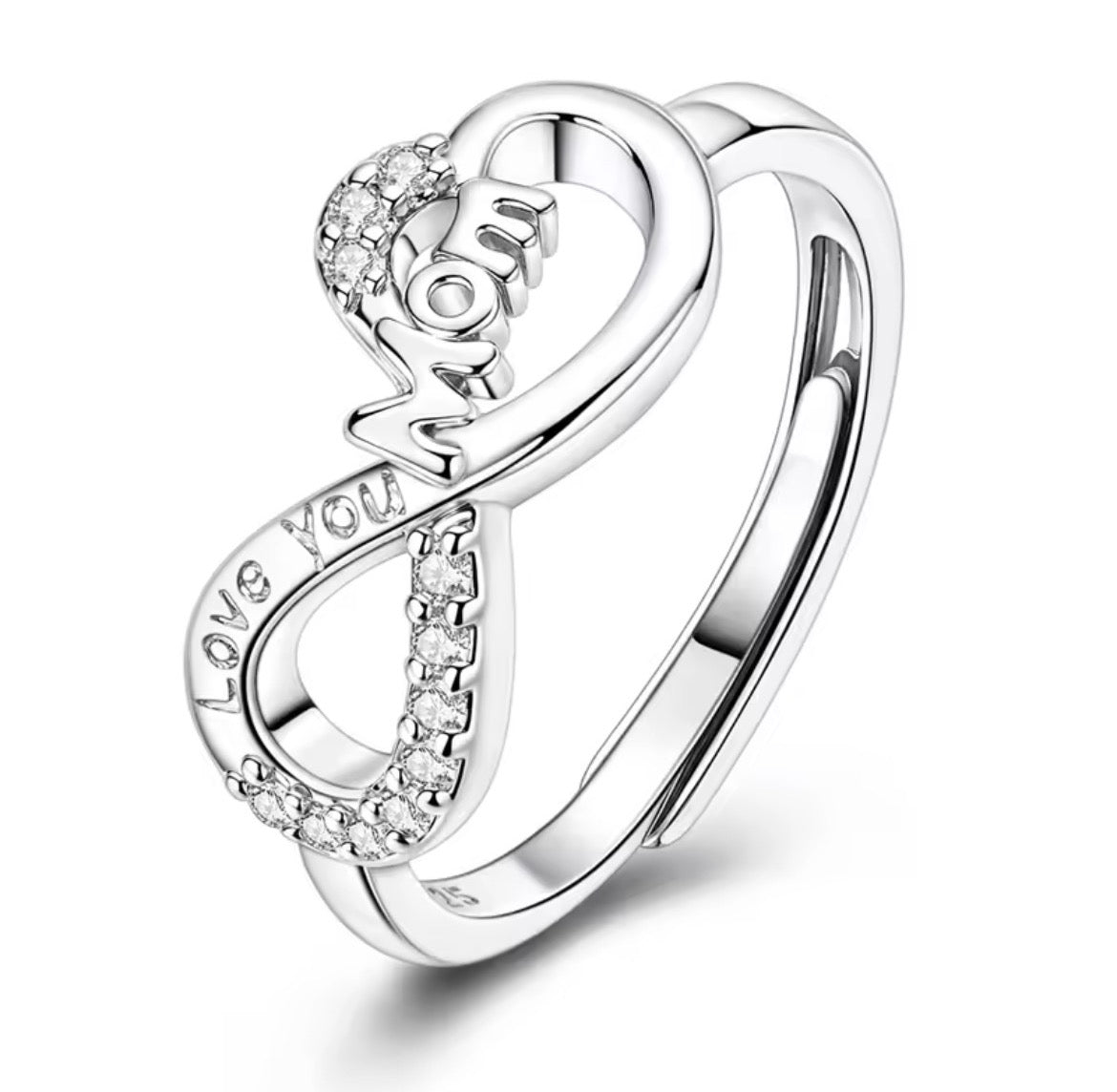 925 Sterling silver Infinite Love Mom ring