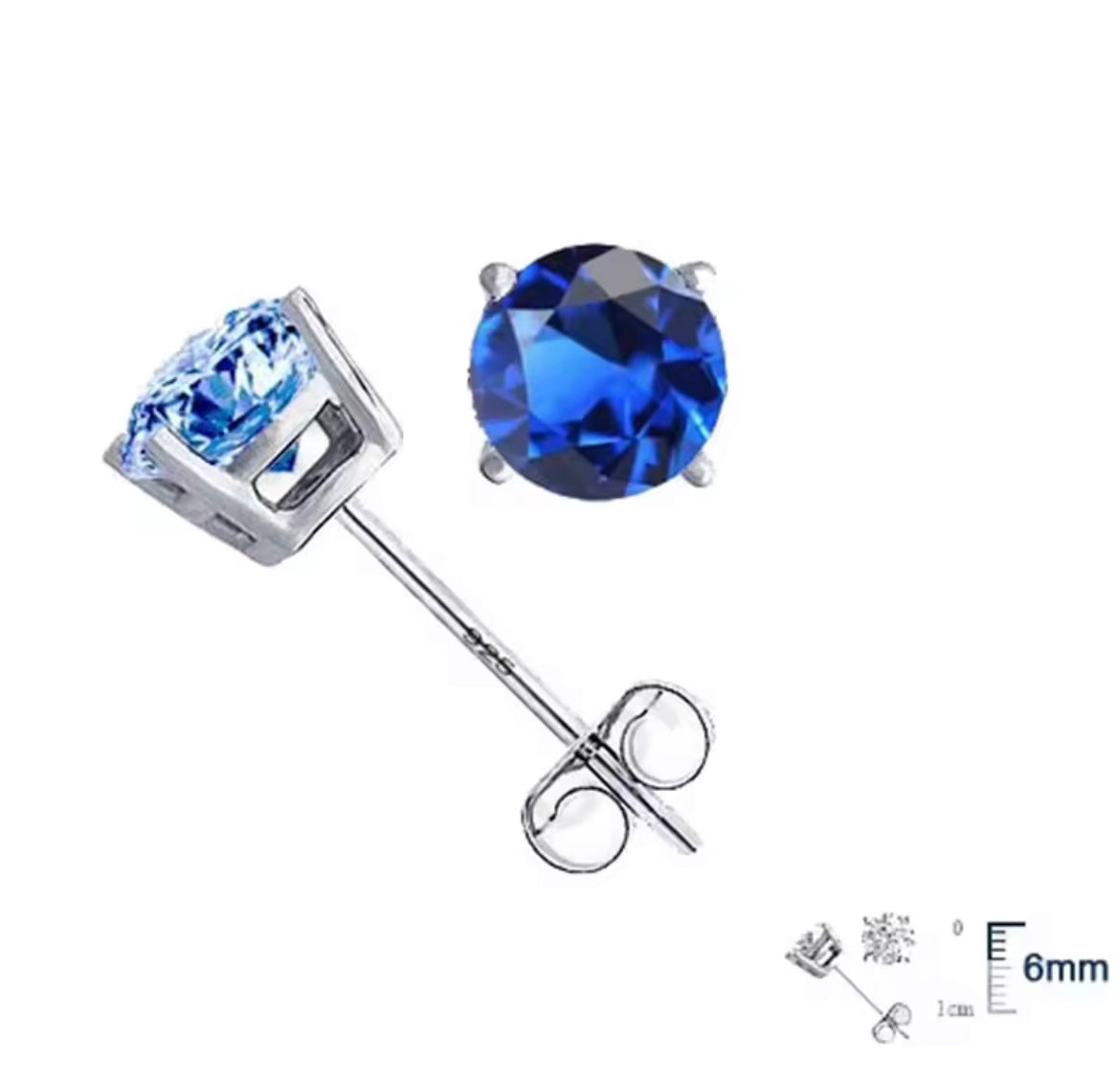 925 Sterling silver colour stud earrings