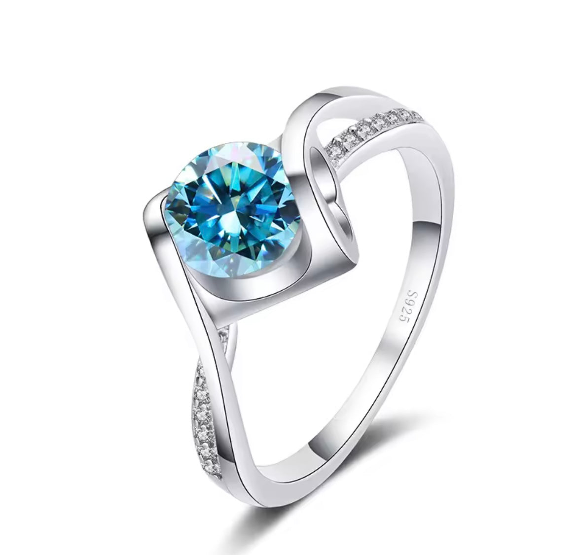 925 Sterling Silver Butterflykiss Moissanite Ring