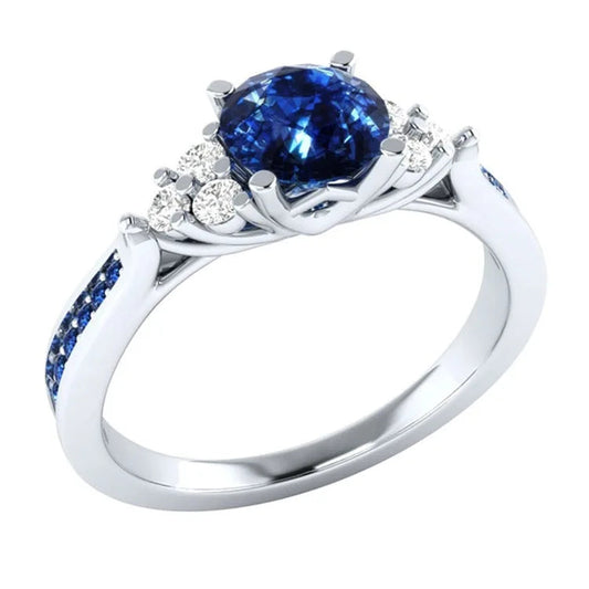 925 Sterling Silver Blue Sapphire Ring