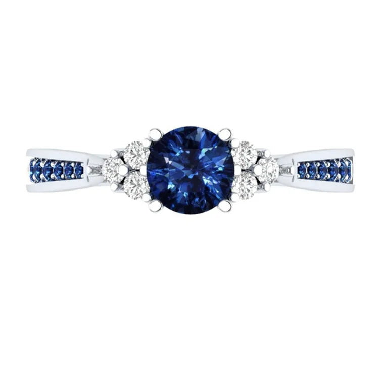 925 Sterling Silver Blue Sapphire Ring