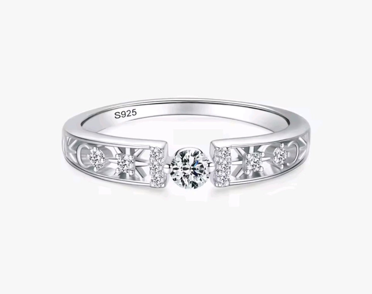 925 sterling silver Cubic zirconia stacker ring