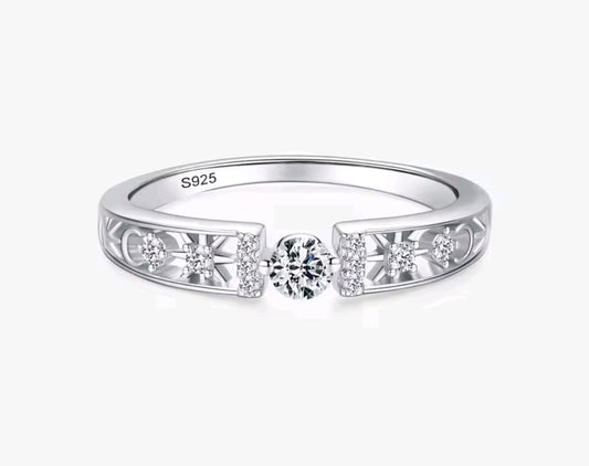 925 sterling silver Cubic zirconia stacker ring