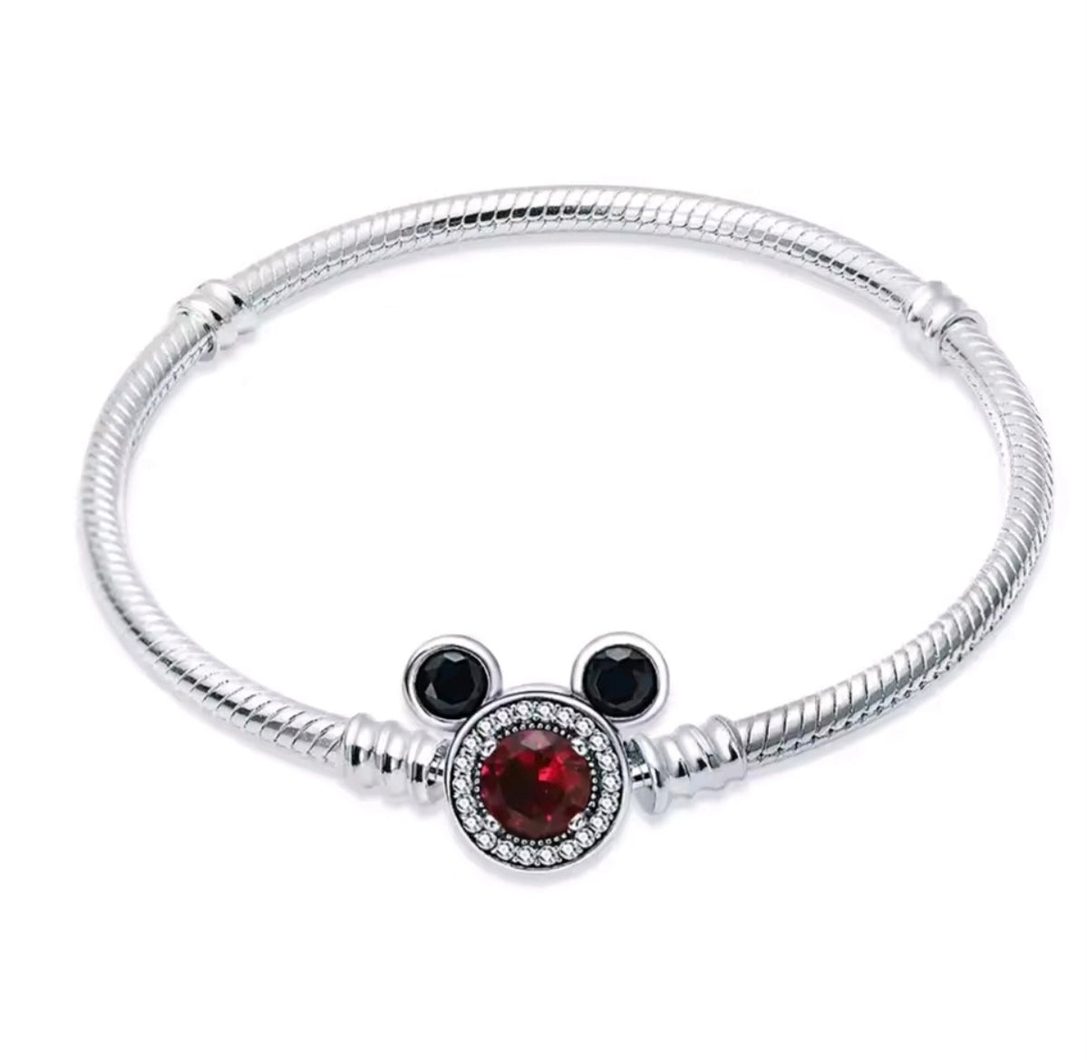 925 Sterling Silver Mickey Mouse Charm Bracelet