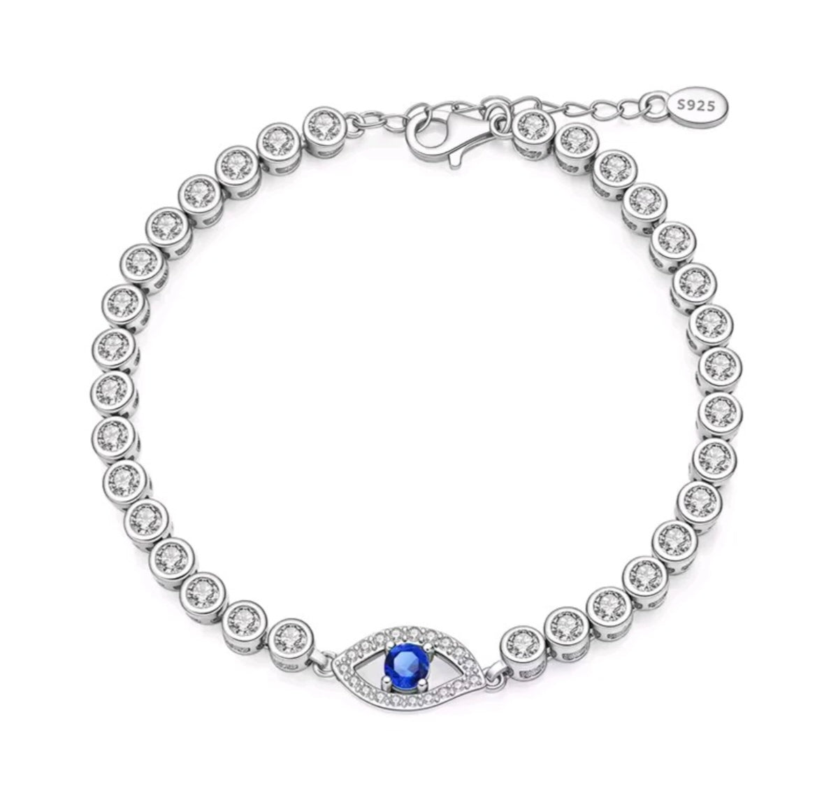 925 Sterling silver blue evil eye bracelet