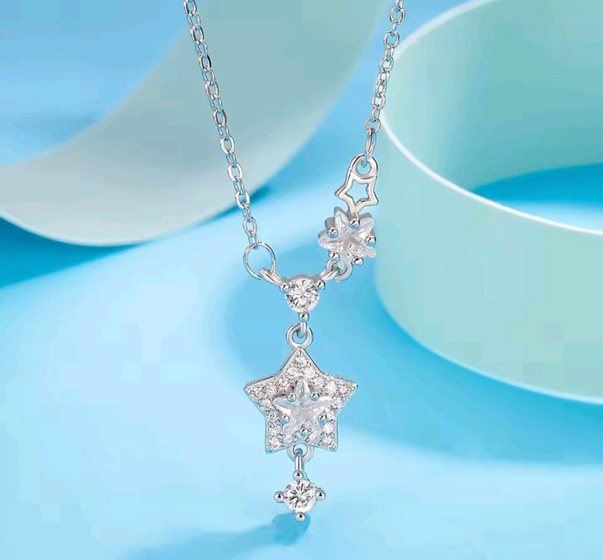 925 sterling silver star tassel necklace