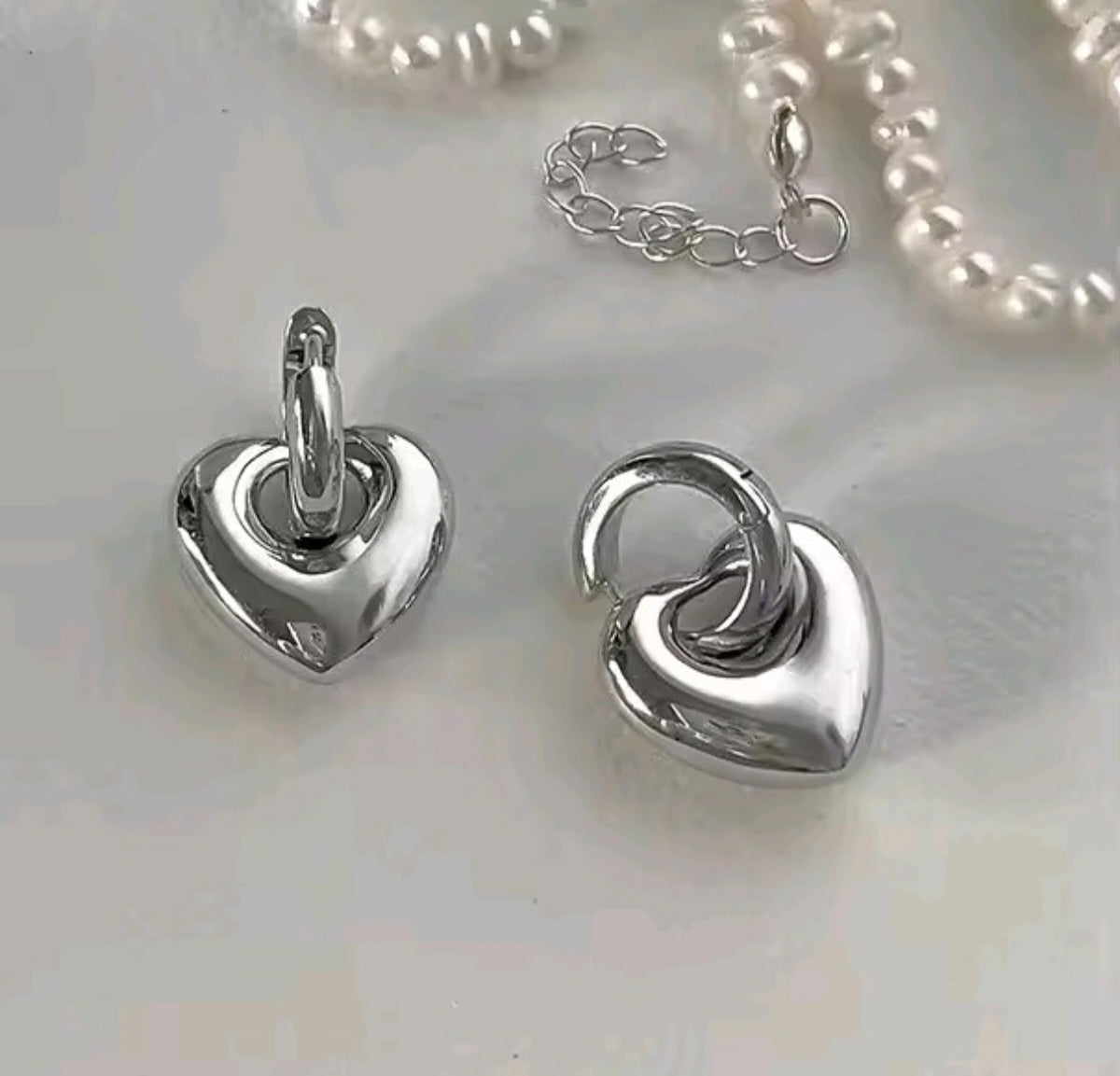 Chubby Bubble Heart Hoop Earrings