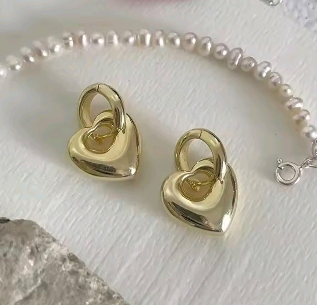 Chubby Bubble Heart Hoop Earrings