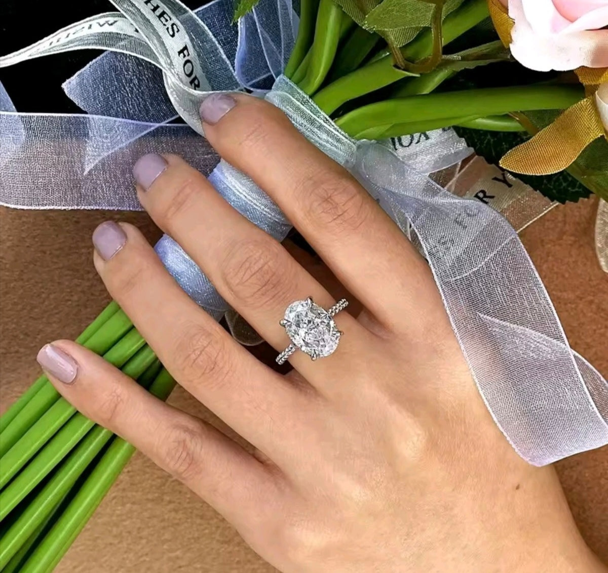 925 sterling silver oval cut ring