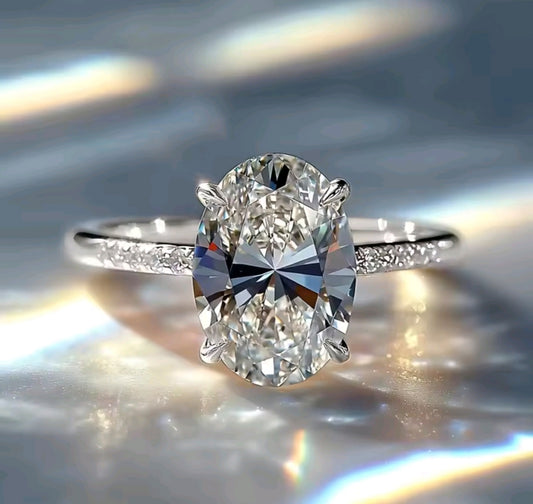 925 sterling silver oval cut ring