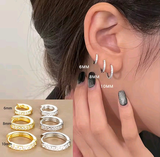 Crystal Pave Huggie Hoops set of 3