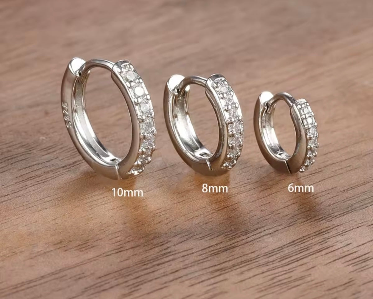 Crystal Pave Huggie Hoops set of 3