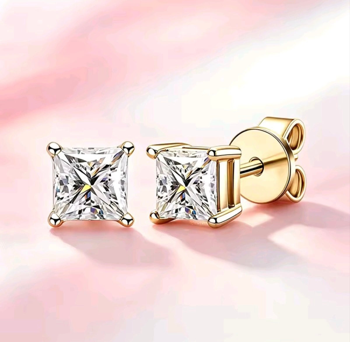 925 Sterling Silver Moissanite Earrings – Princess, Heart & Marquise Cuts