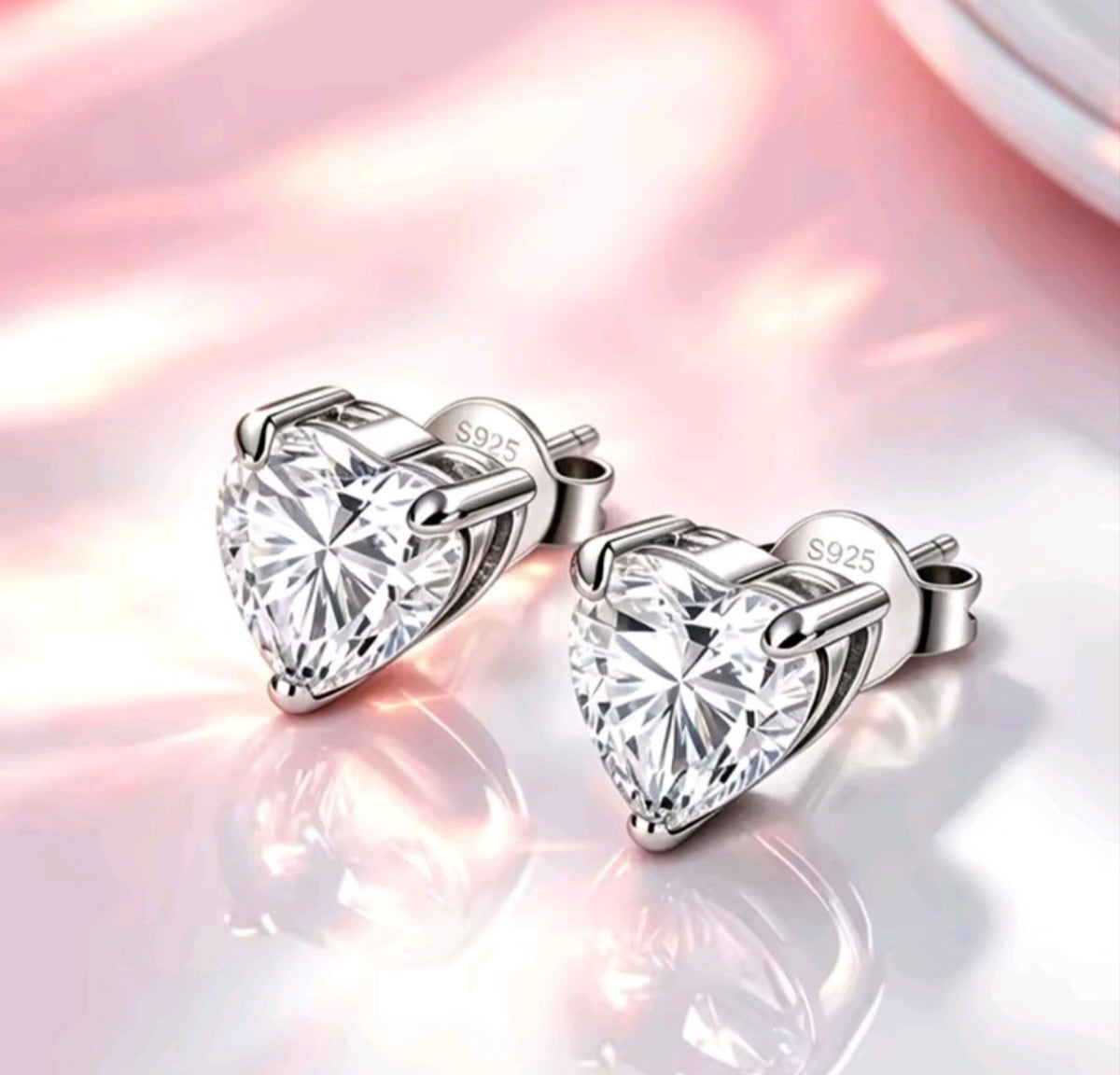 925 Sterling Silver Moissanite Earrings – Princess, Heart & Marquise Cuts