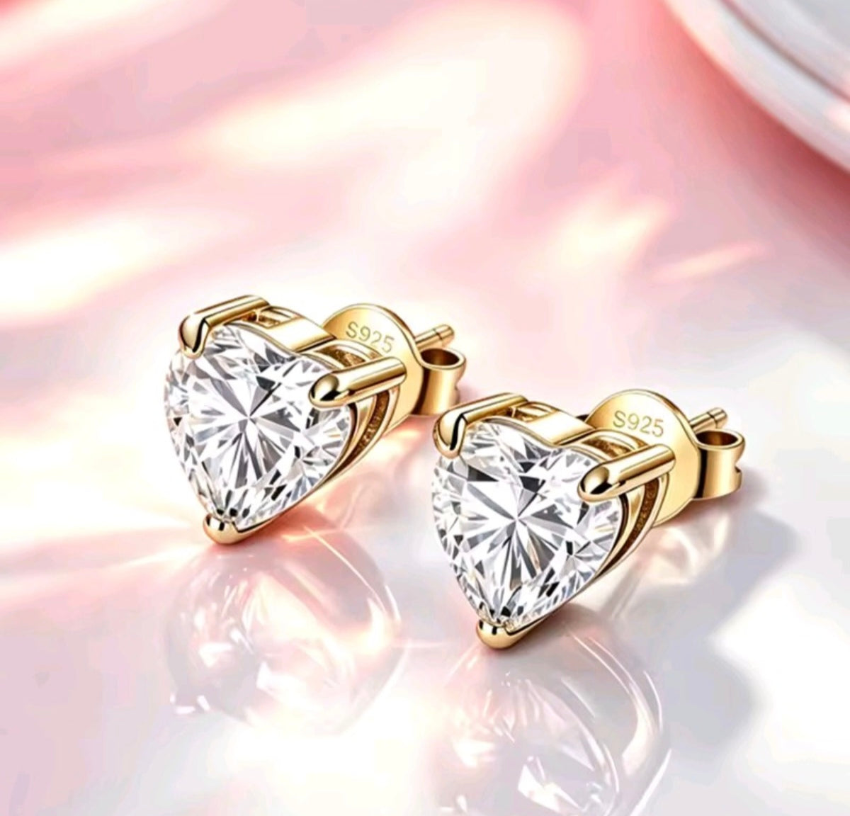 925 Sterling Silver Moissanite Earrings – Princess, Heart & Marquise Cuts