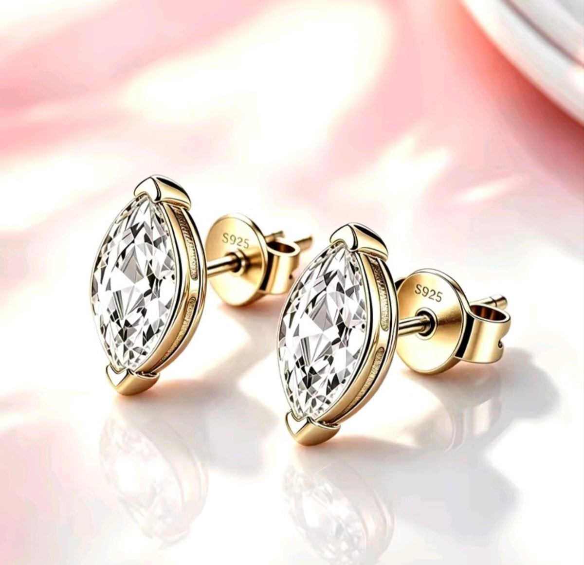 925 Sterling Silver Moissanite Earrings – Princess, Heart & Marquise Cuts