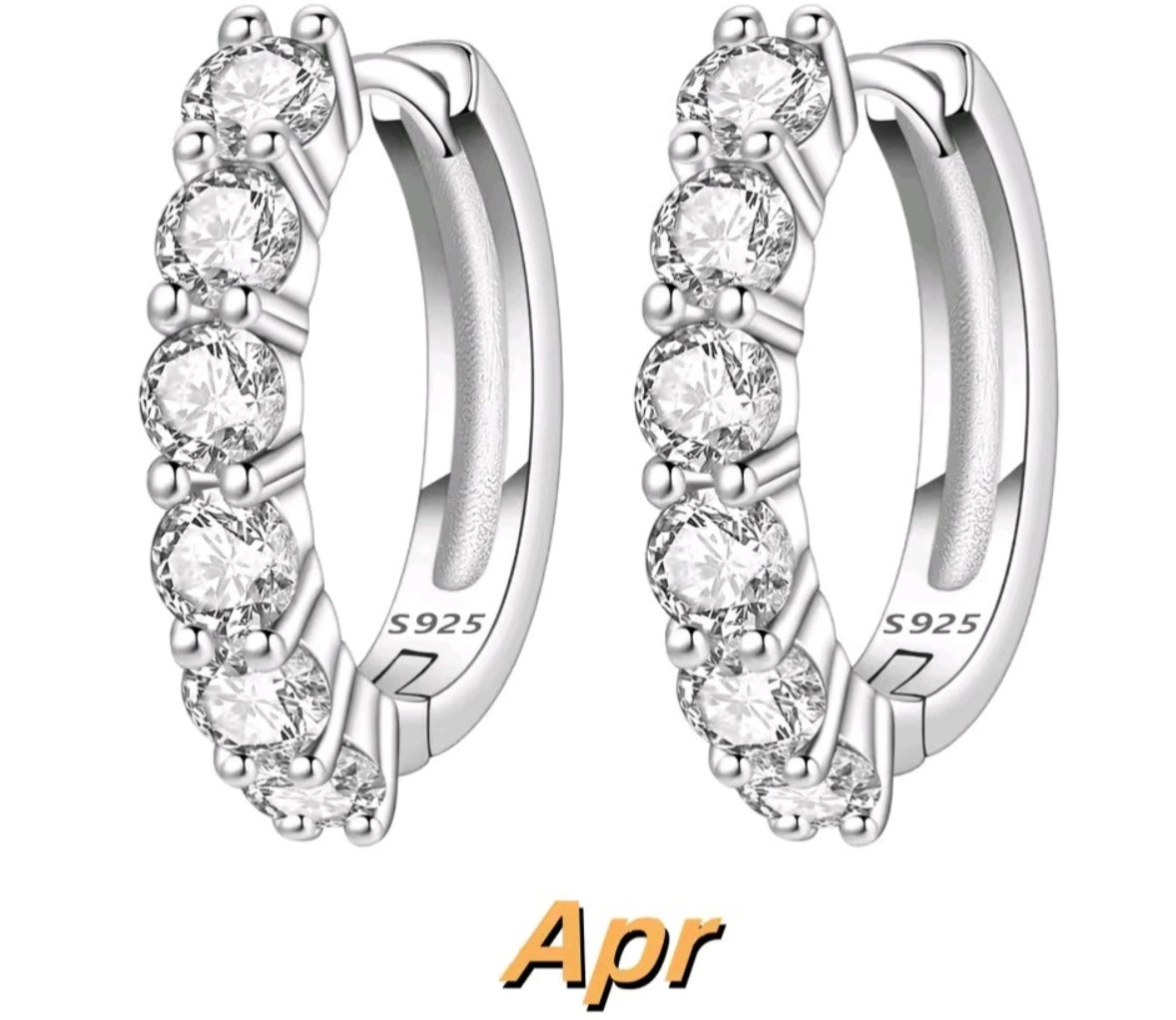 925 Sterling Silver birthstone small hoop earrings
