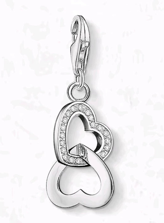 925 Sterling Silver Link heart charm