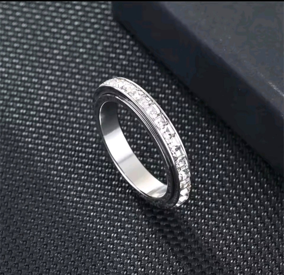 Stainless Steel Zirconia Rotatable Anxiety Ring
